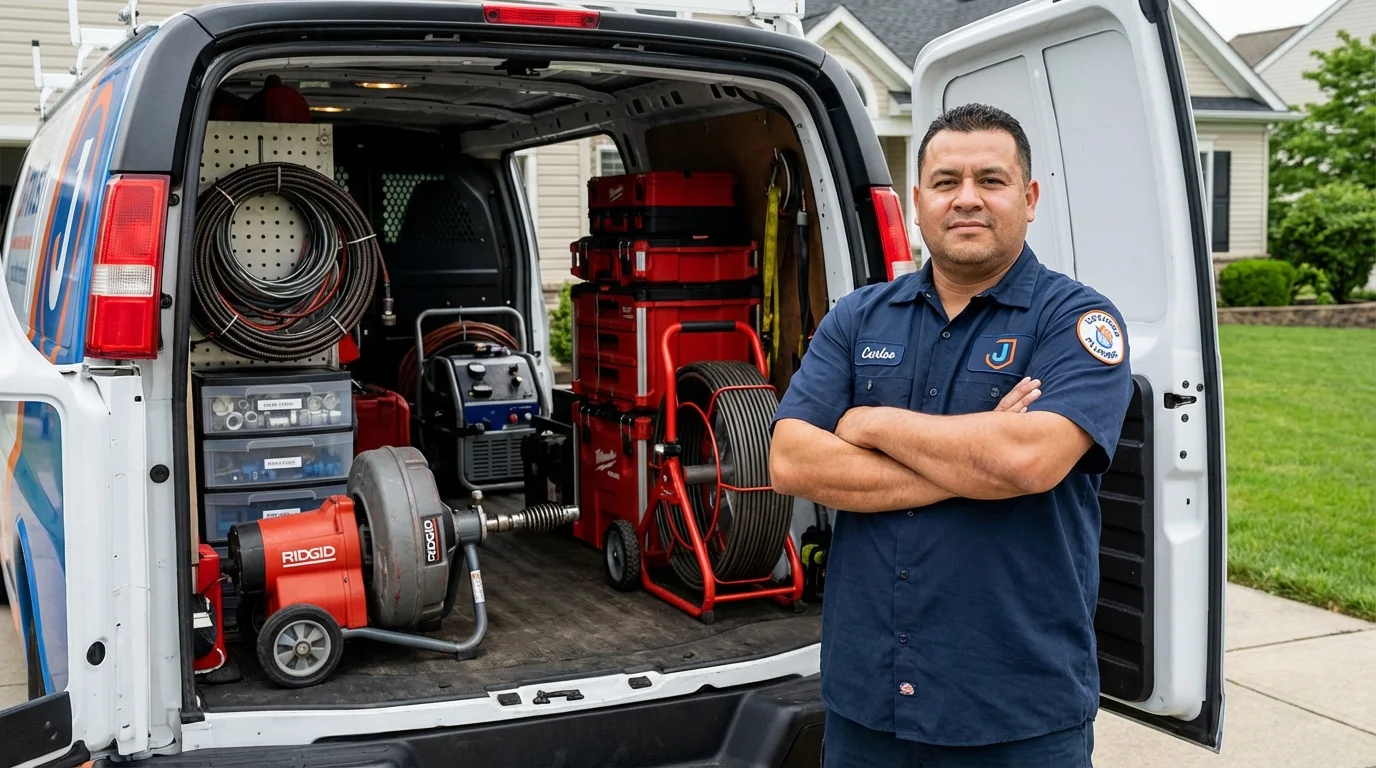 Professional drain cleaning equipment and Johns Plumbing LLC plumber in Lampasas